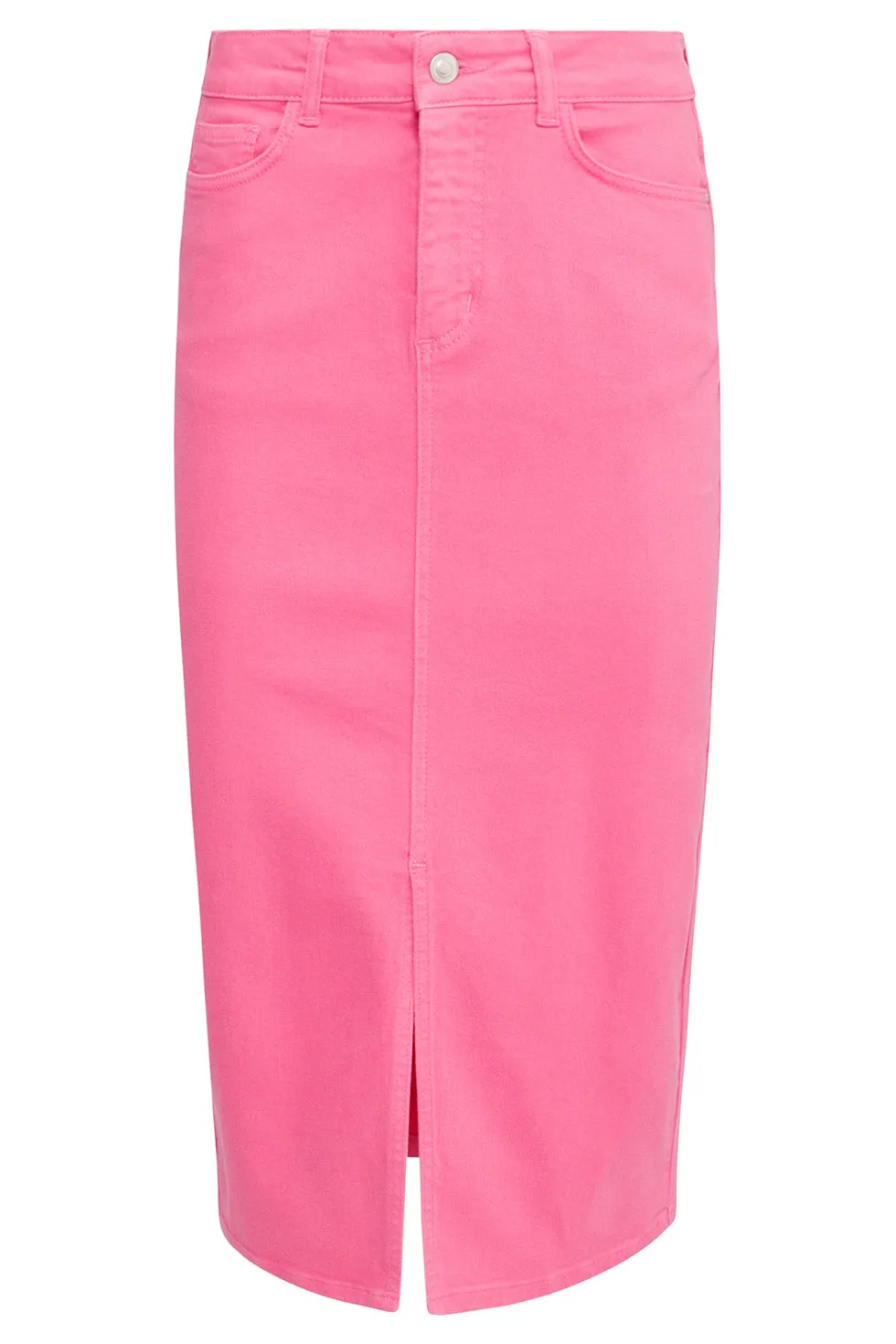 25205  Denim Midi Rok | Pink