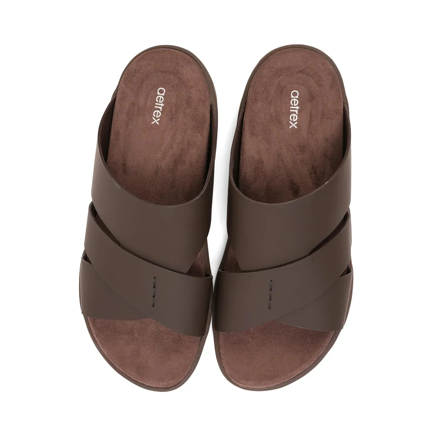 Aetrex Premium Comfort Foot Bed Arabic Sandals Brown