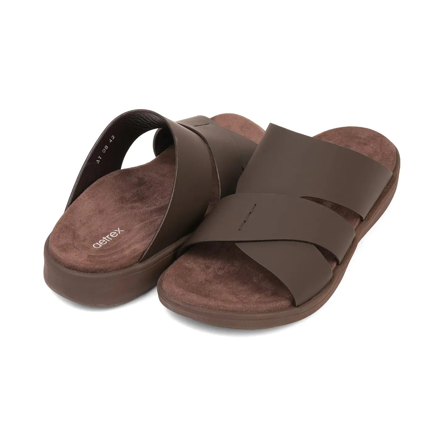 Aetrex Premium Comfort Foot Bed Arabic Sandals Brown