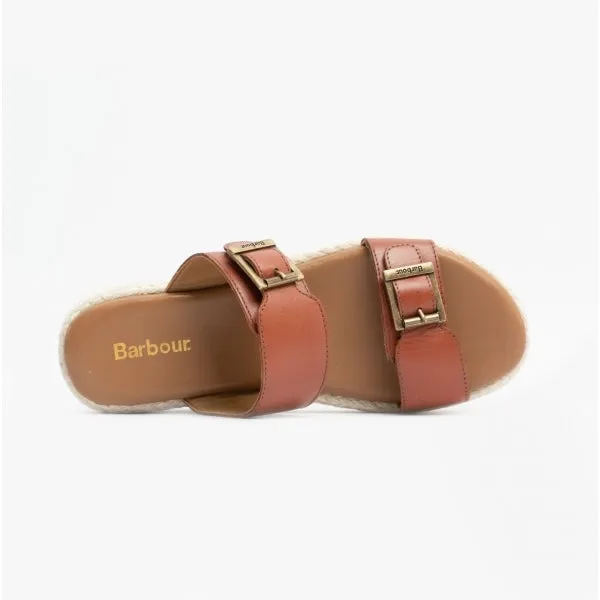 AMELDA Ladies Leather Mule Sandals Tan