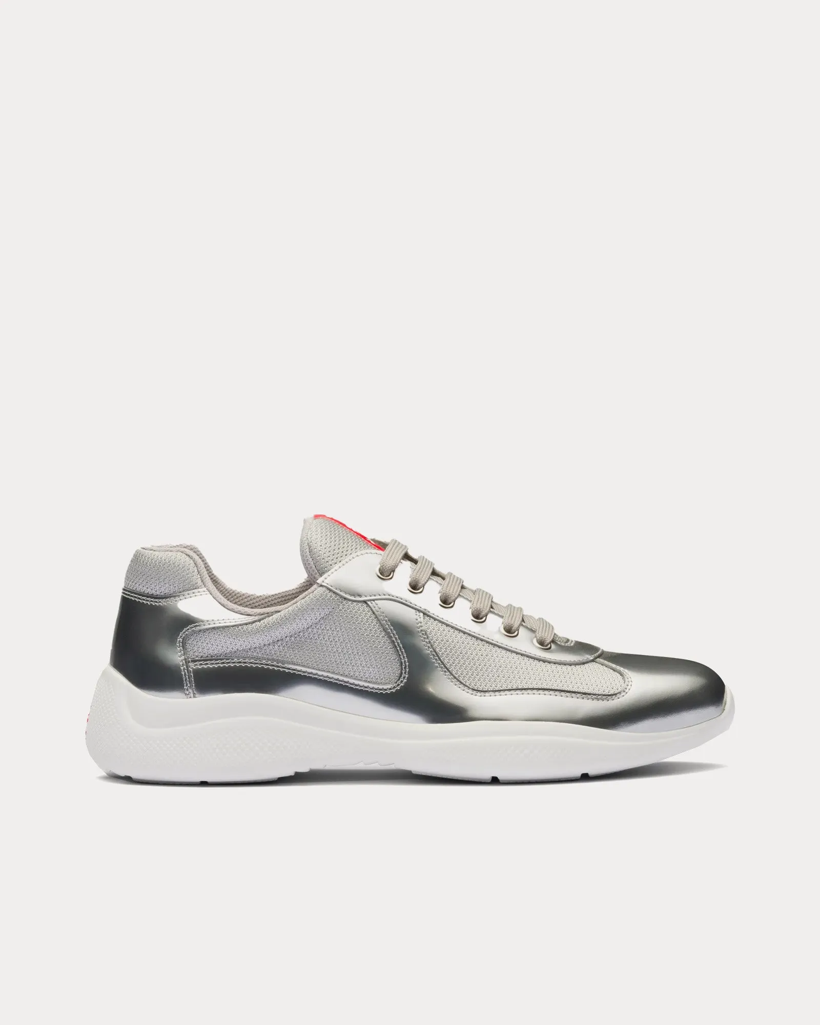 America's Cup Metallic Leather & Bike Fabric Silver Low Top Sneakers