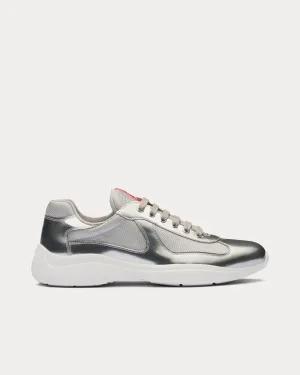 America's Cup Metallic Leather & Bike Fabric Silver Low Top Sneakers