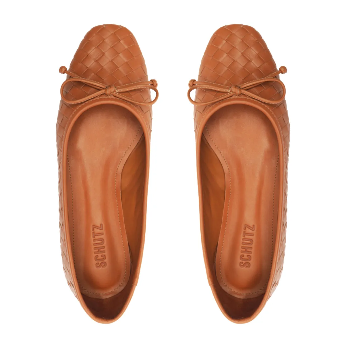 Arissa Woven Atanado Leather Flat in Brown