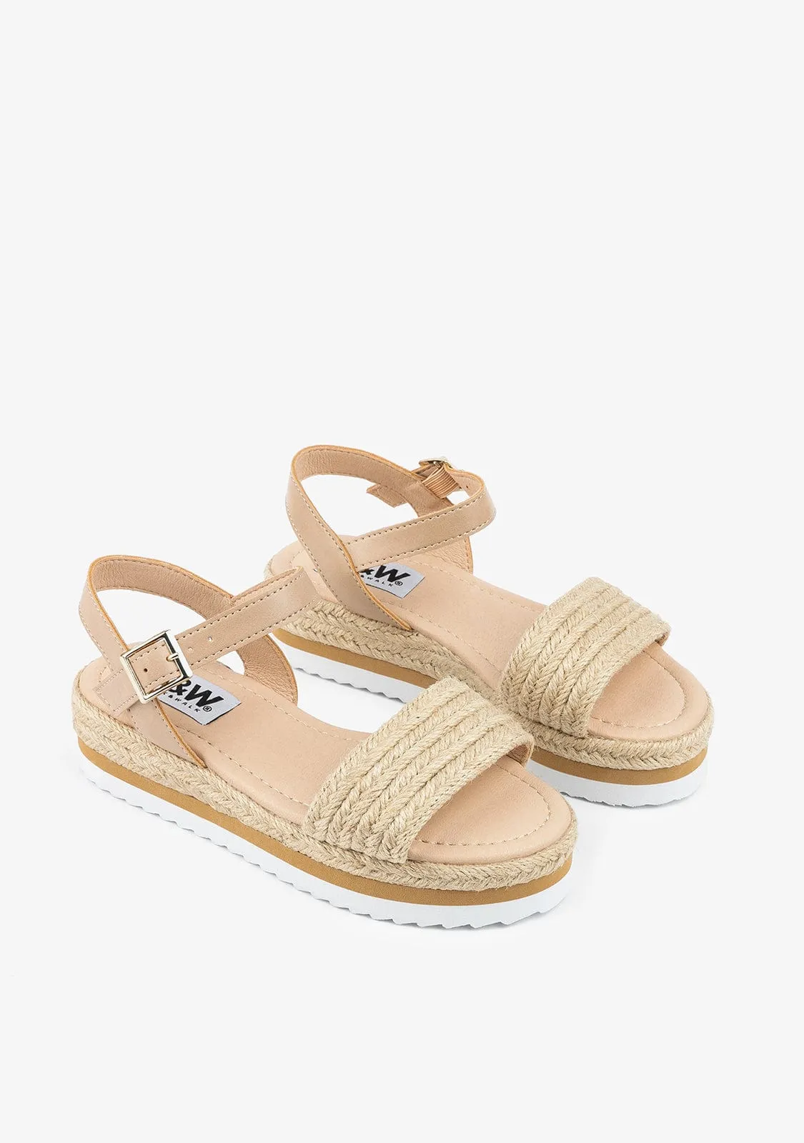 B&W Girl's Beige Cord Sandals