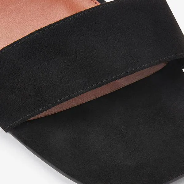 Black Forever Comfort® Simple Block Heel Sandals
