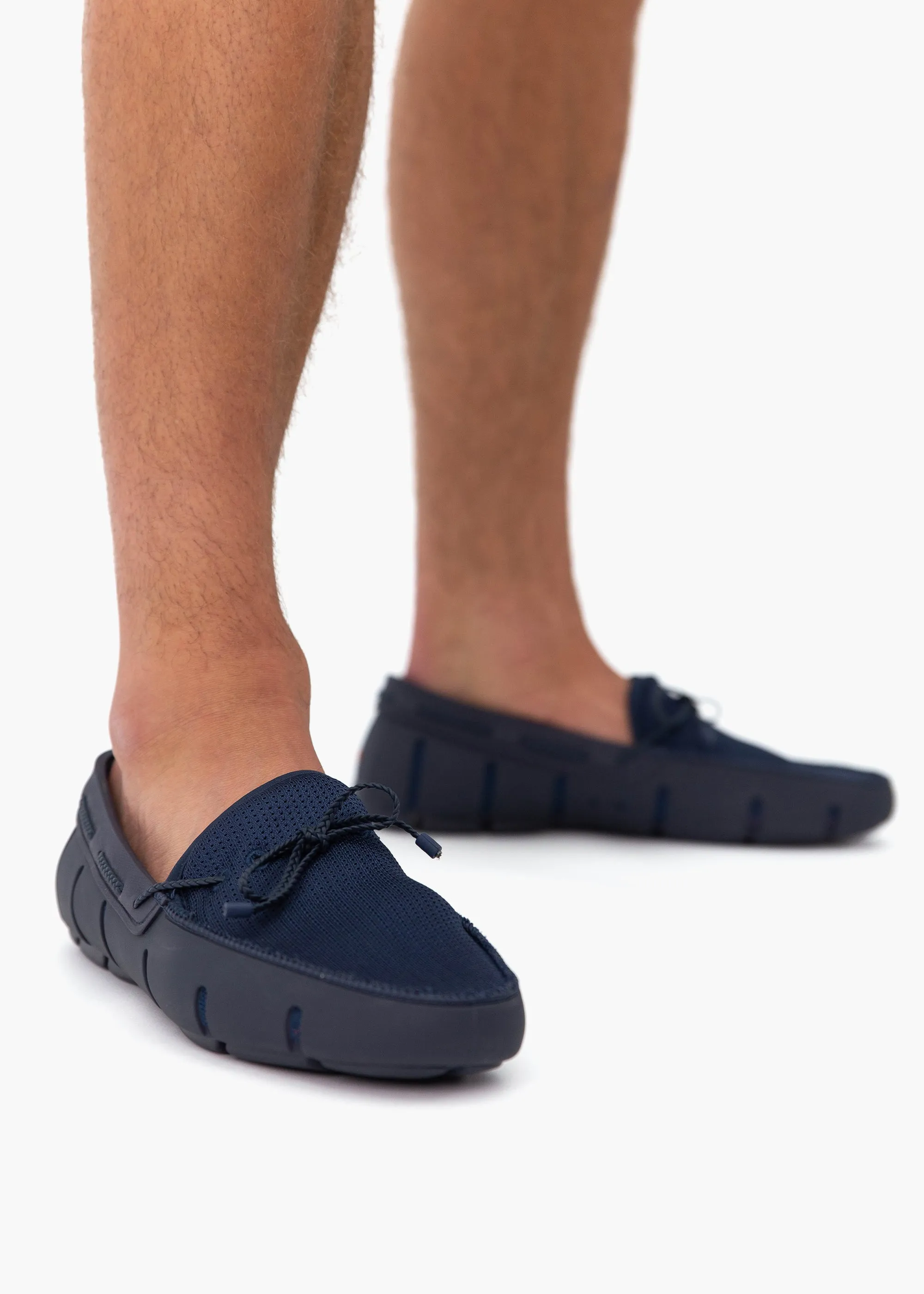 Braided Lace Loafer in Navy
