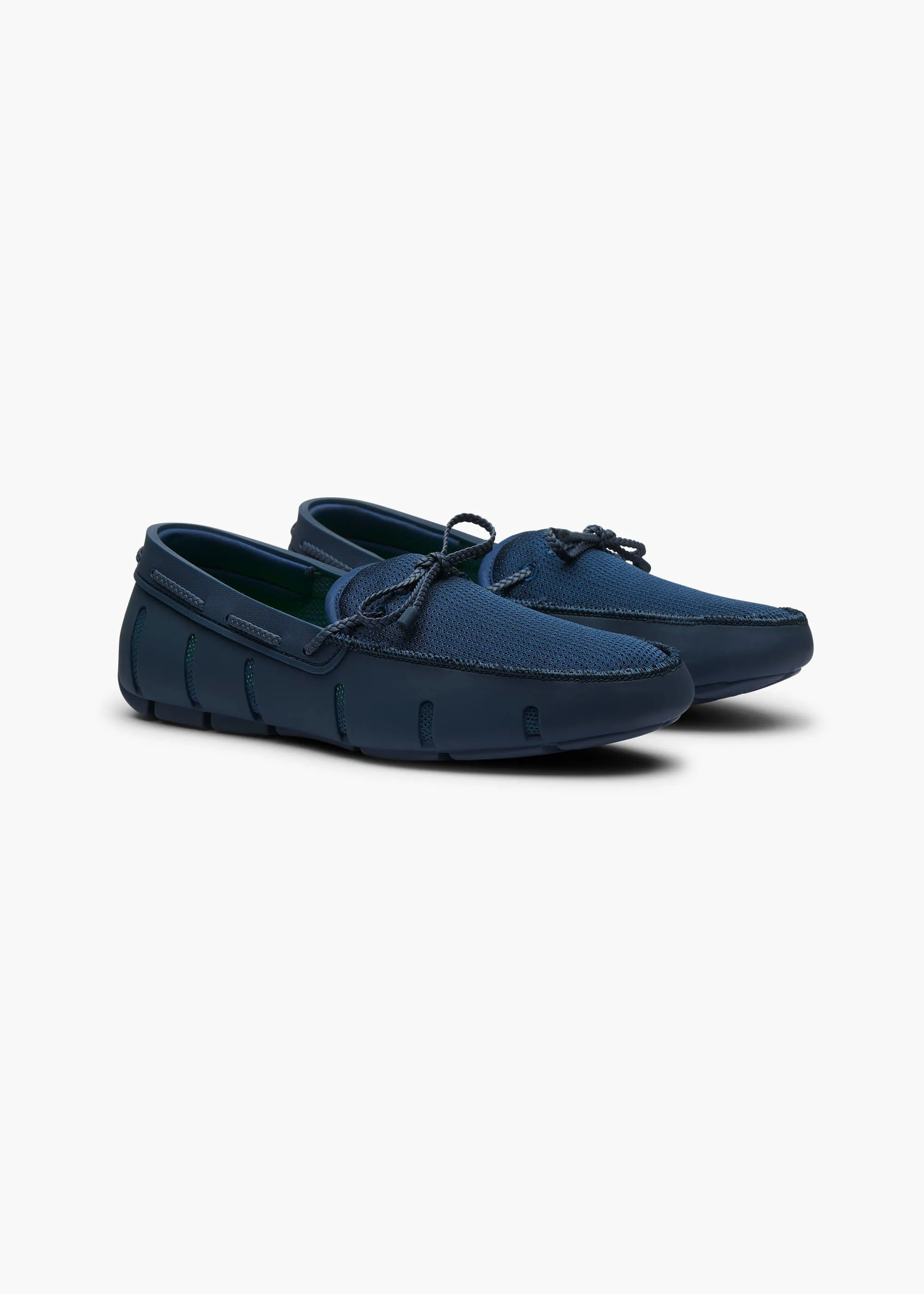 Braided Lace Loafer in Navy