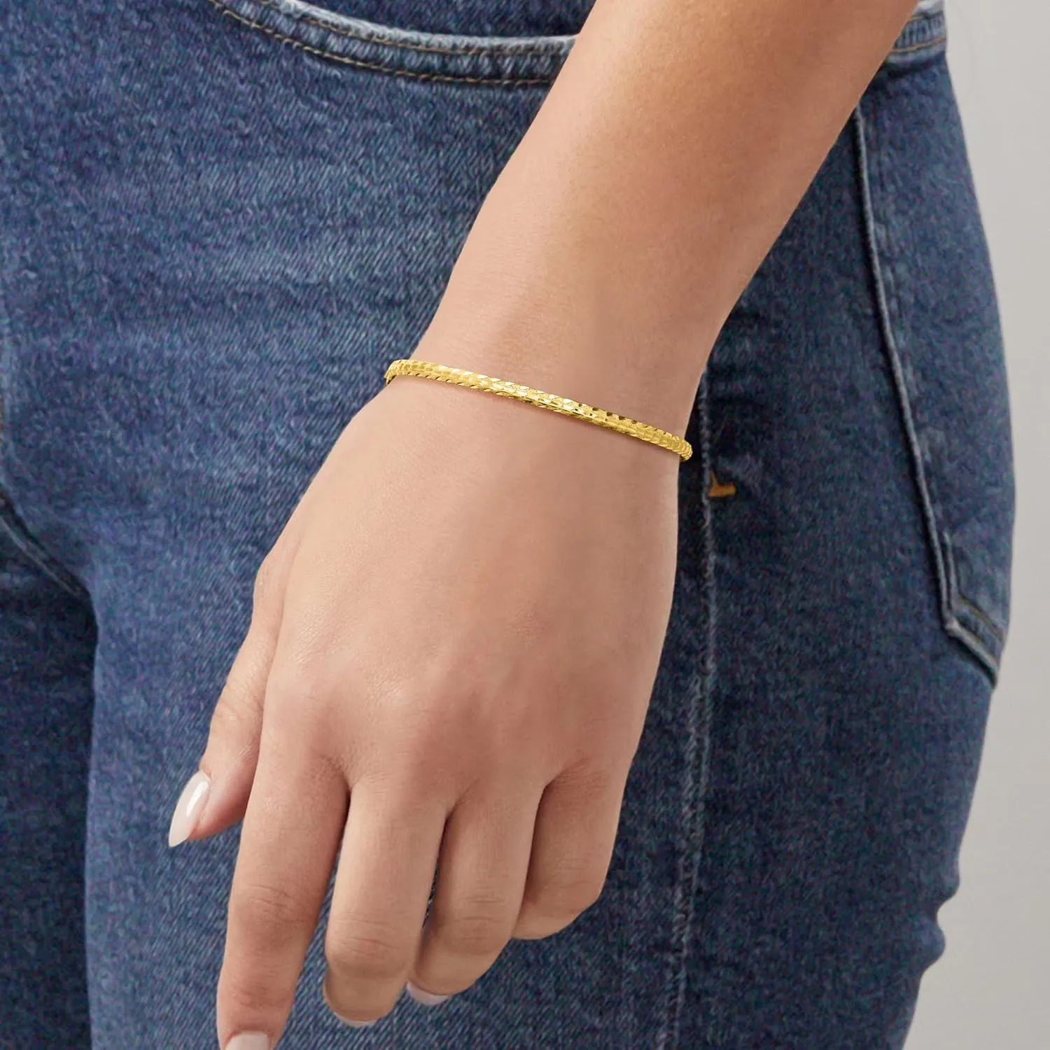 Canaria 10kt Yellow Gold Flexible Bangle Bracelet