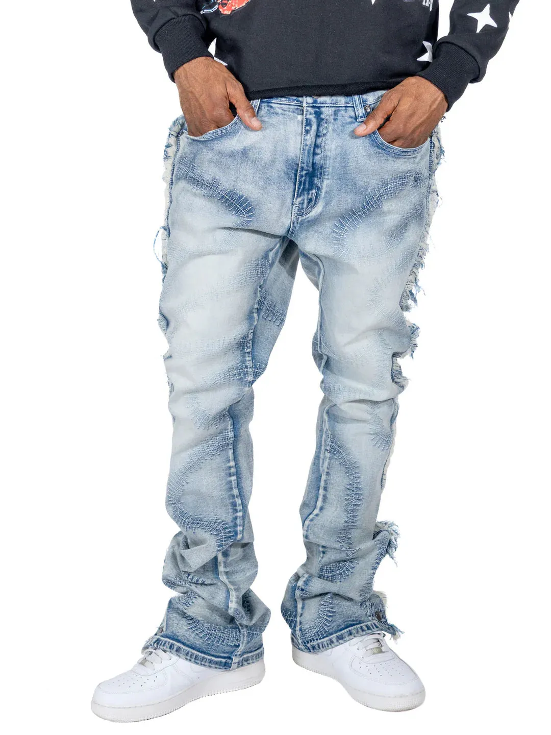 Cashay Stacked Jeans - Light Wash