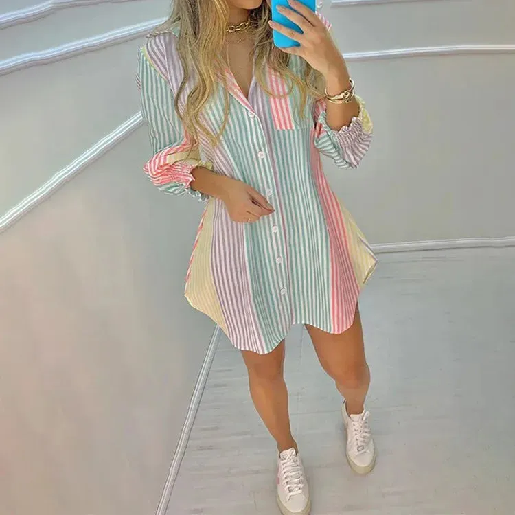 Casual Button-Up Shirt Dress