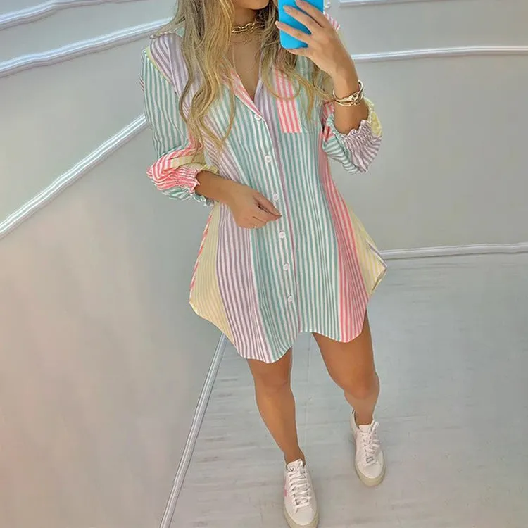 Casual Button-Up Shirt Dress