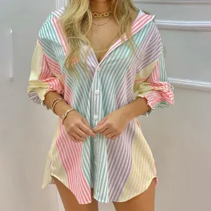 Casual Button-Up Shirt Dress