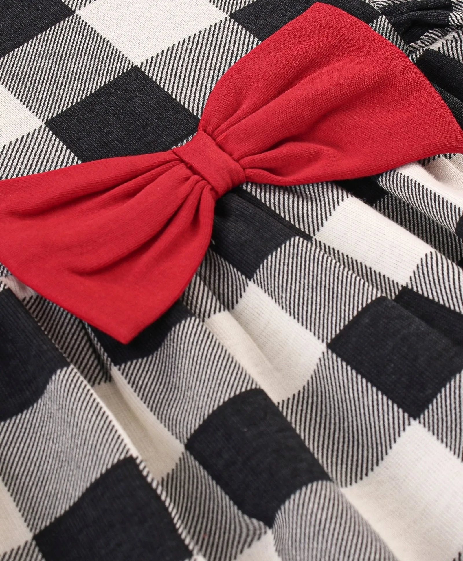 Checkered Print Frilled Top Leggings Set