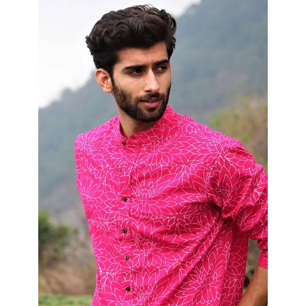 Chidiyaa Rani Floral Block Printed Cotton Shirt