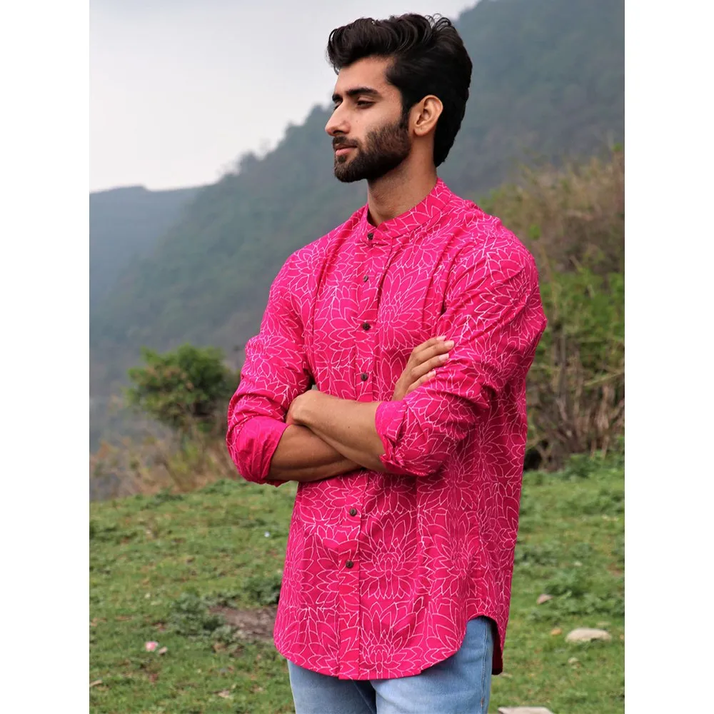 Chidiyaa Rani Floral Block Printed Cotton Shirt
