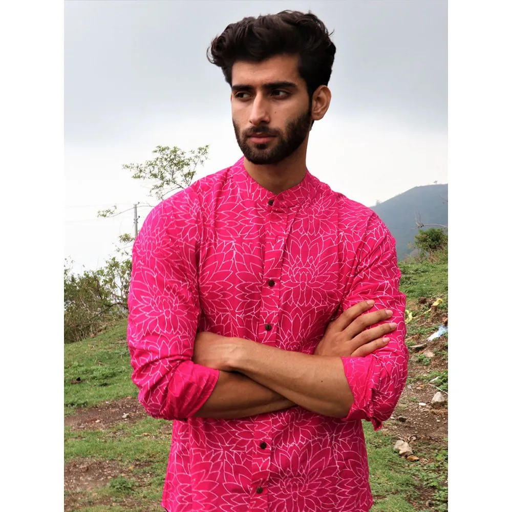 Chidiyaa Rani Floral Block Printed Cotton Shirt