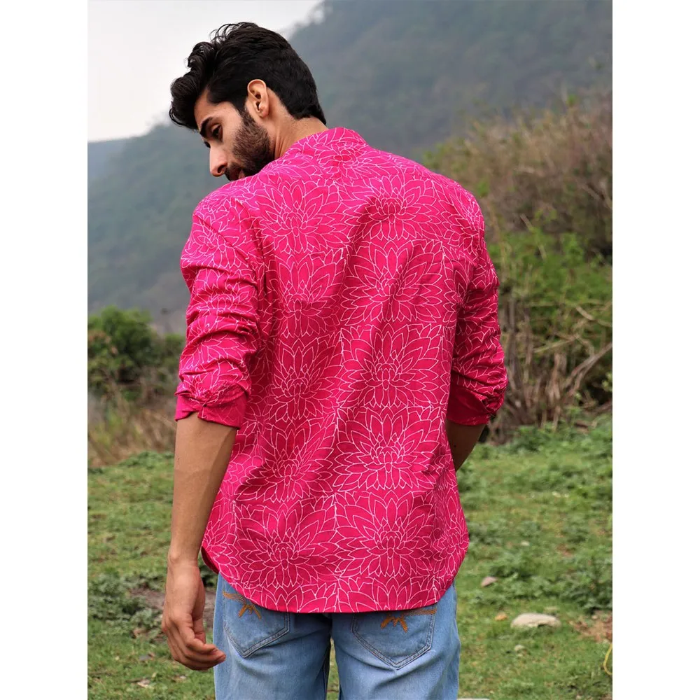 Chidiyaa Rani Floral Block Printed Cotton Shirt