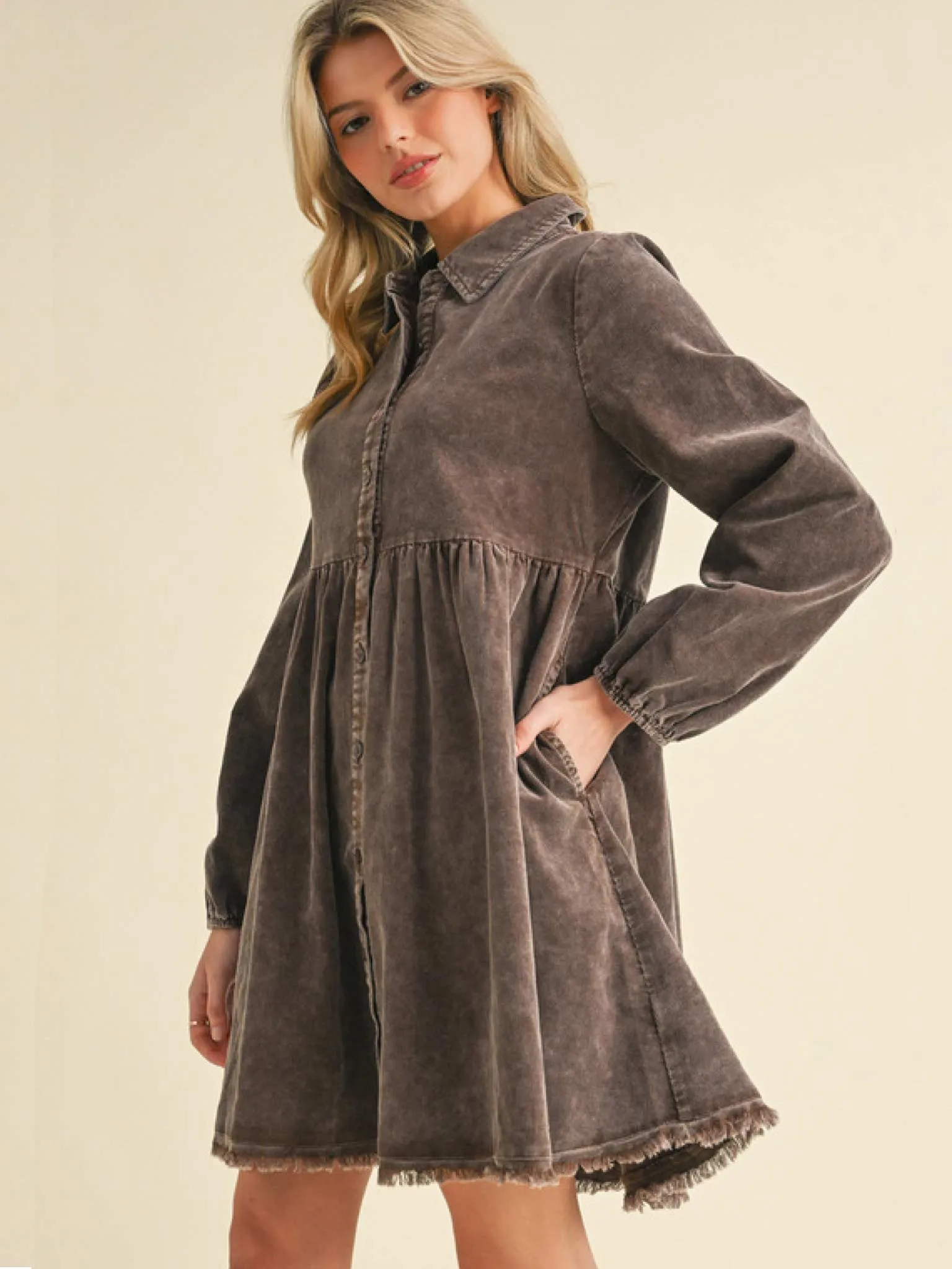 Corduroy Baby Doll Dress