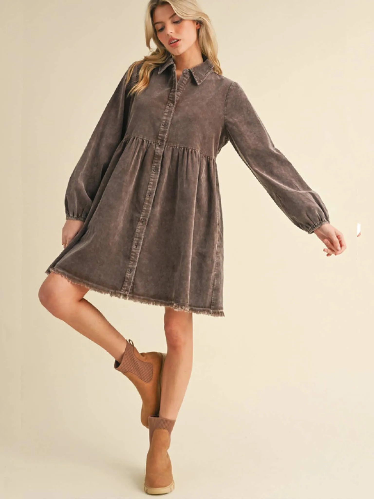 Corduroy Baby Doll Dress