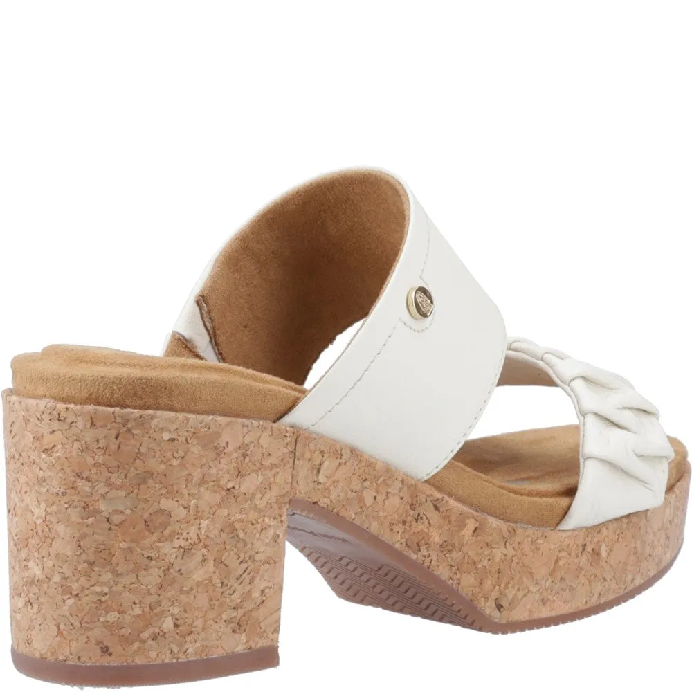Cream Poppy Ruched Slides