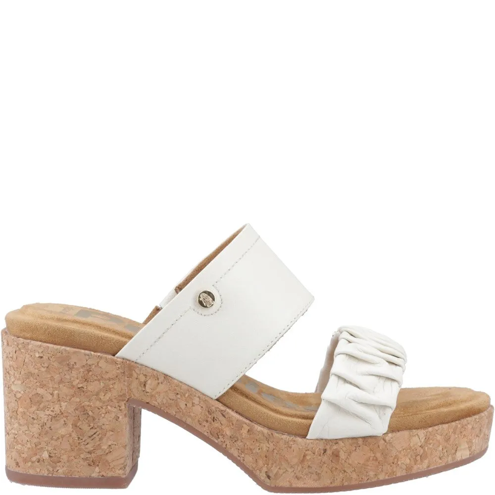 Cream Poppy Ruched Slides