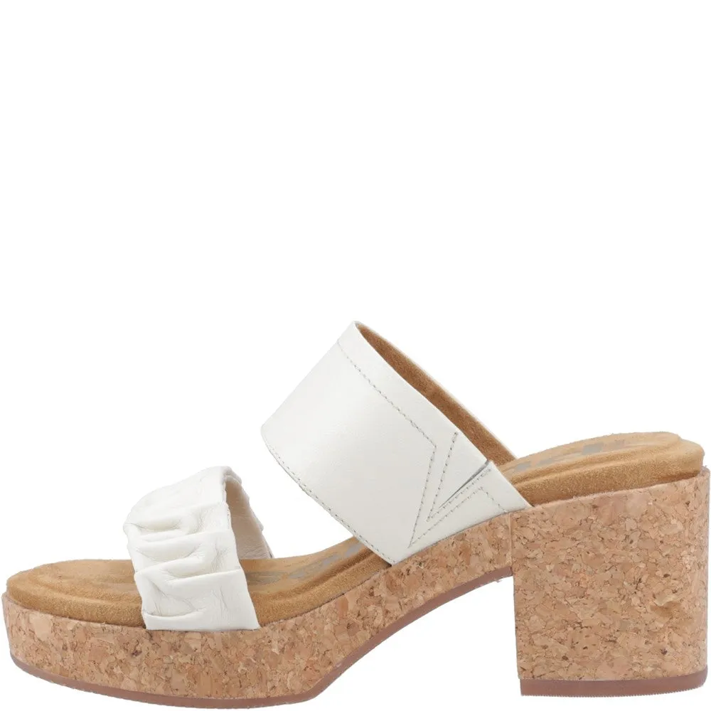 Cream Poppy Ruched Slides