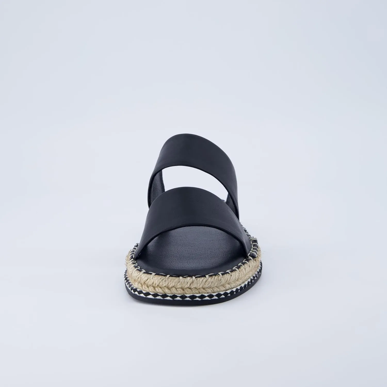 CUSHIONAIRE Bhendi Womens Espadrille Slide Sandal  Faux Leather Double Strap with Jute-Wrapped Sole & Cushioned Footbed