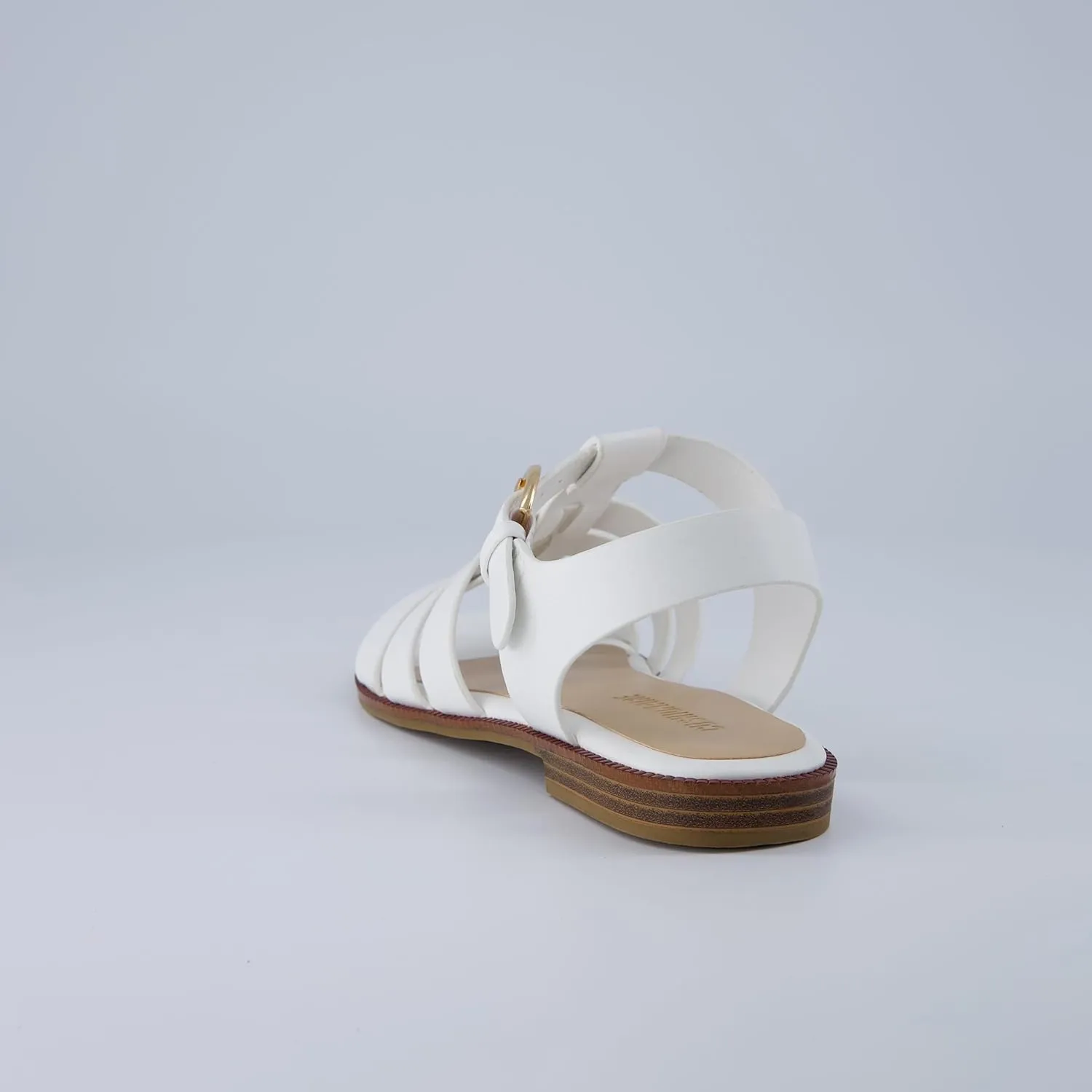 CUSHIONAIRE London Womens Strappy Fisherman Sandal  Vegan Leather Gladiator Style with Adjustable Ankle Strap   Memory Foam