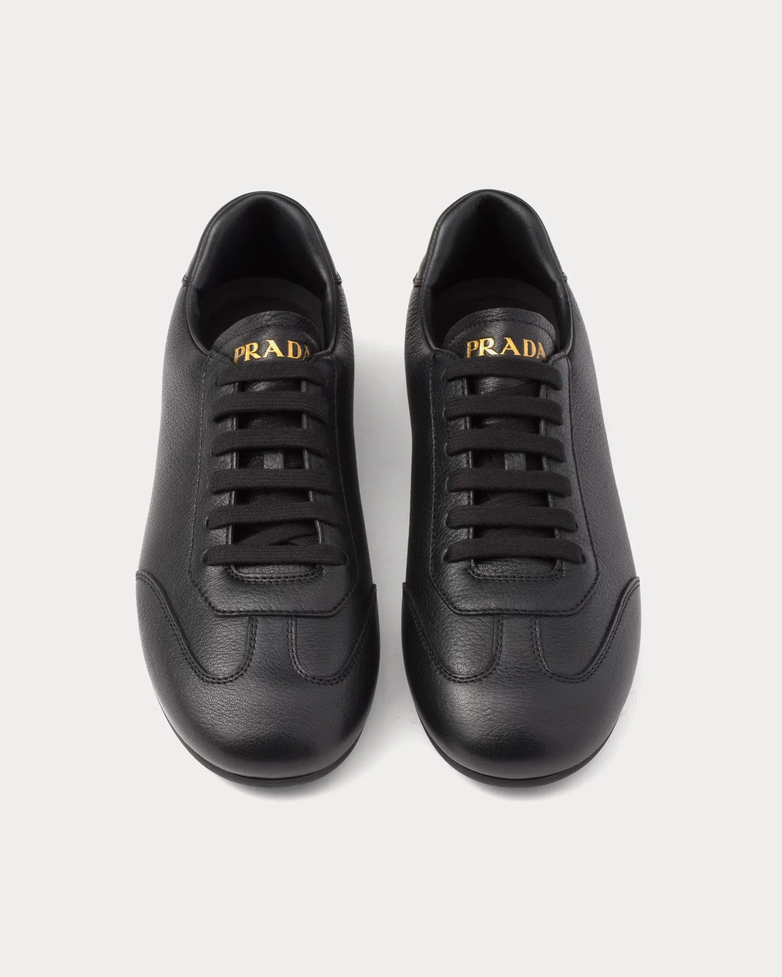 Deer Leather Black Low Top Sneakers