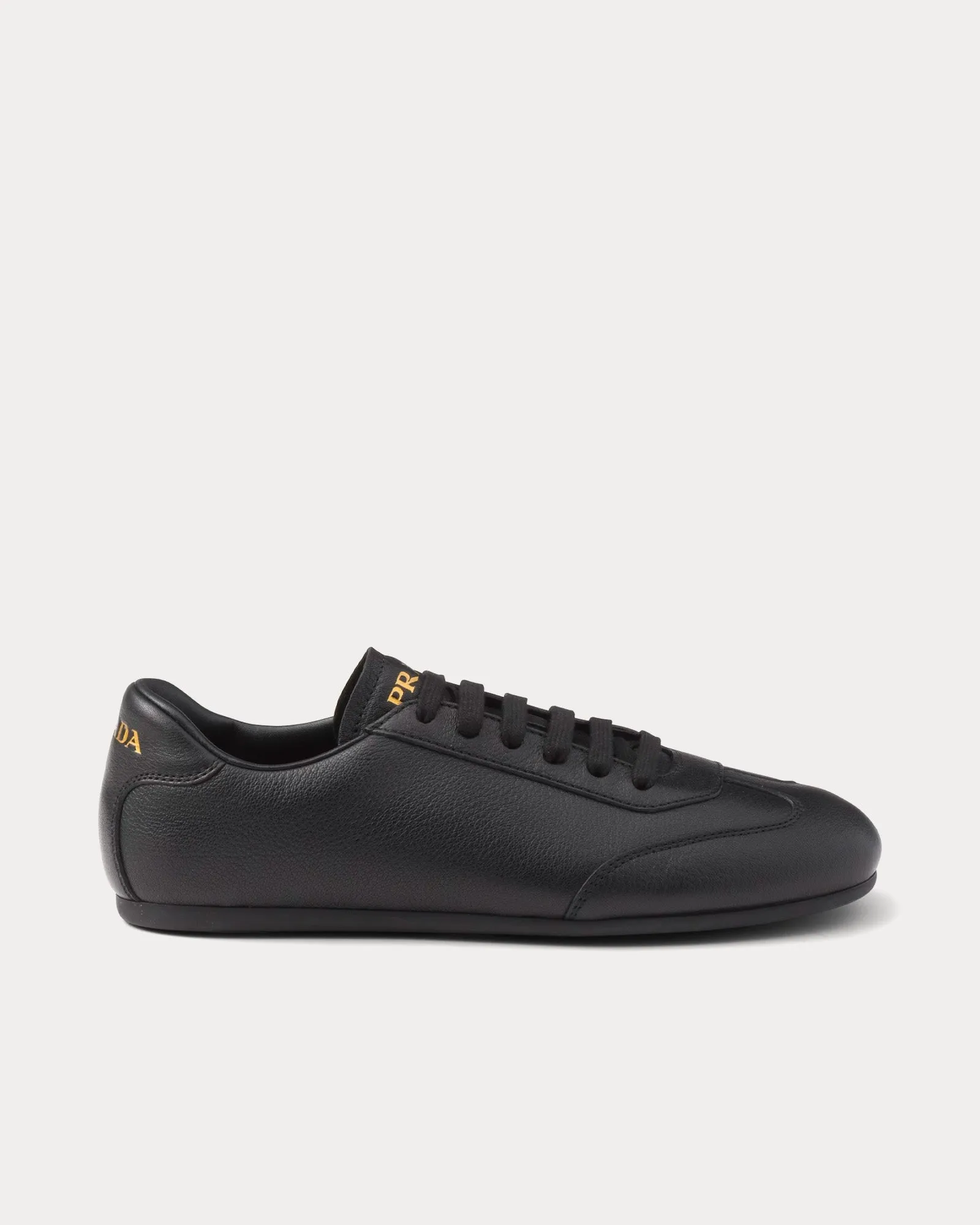 Deer Leather Black Low Top Sneakers
