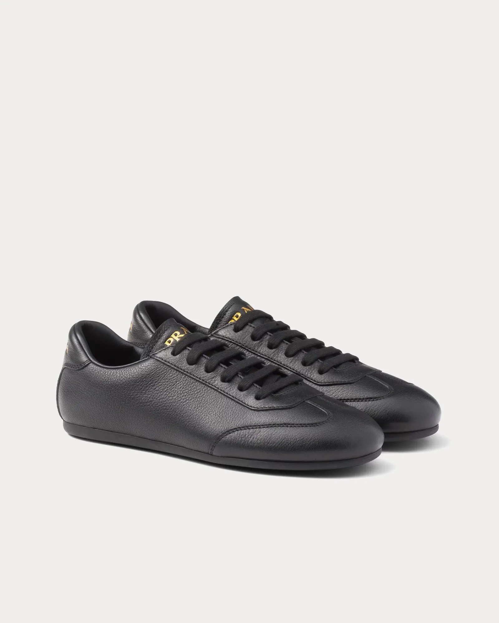 Deer Leather Black Low Top Sneakers