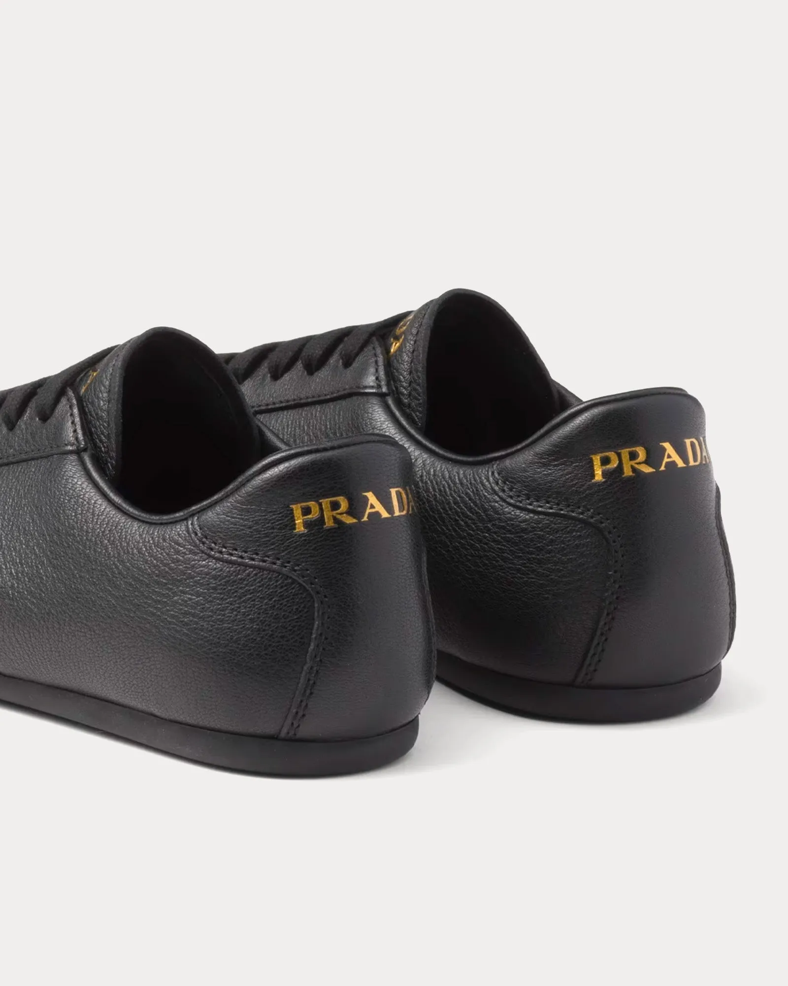 Deer Leather Black Low Top Sneakers