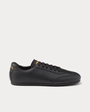 Deer Leather Black Low Top Sneakers
