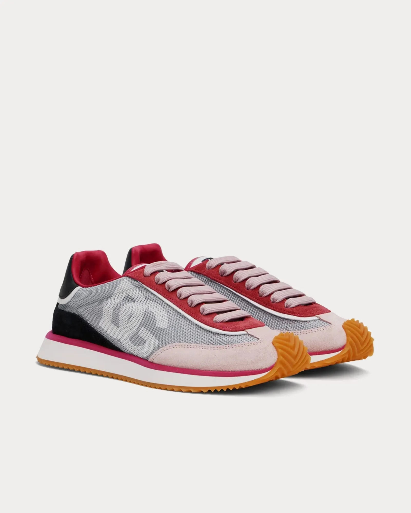 DG Cushion Mixed Material Grey / Pink Low Top Sneakers