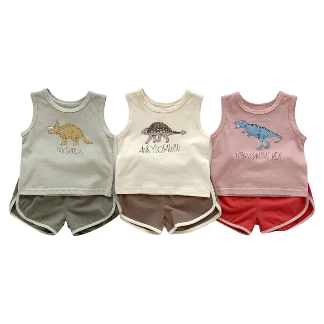Dinosaur Tank & Short Set, Unisex  - 2 Pieces Summer