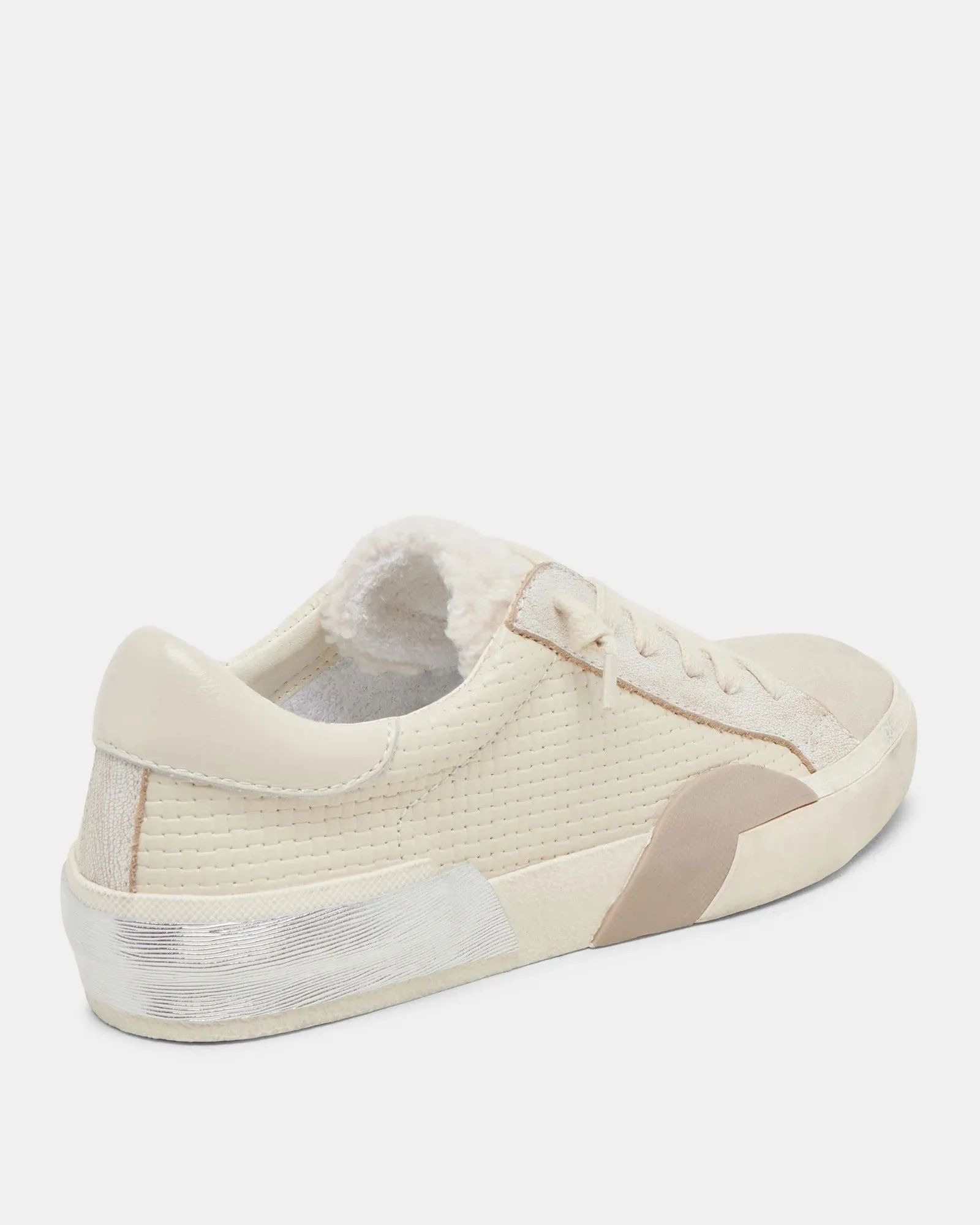 Dolce Vita Zina Plush Sneakers  Off White Woven - FINAL SALE