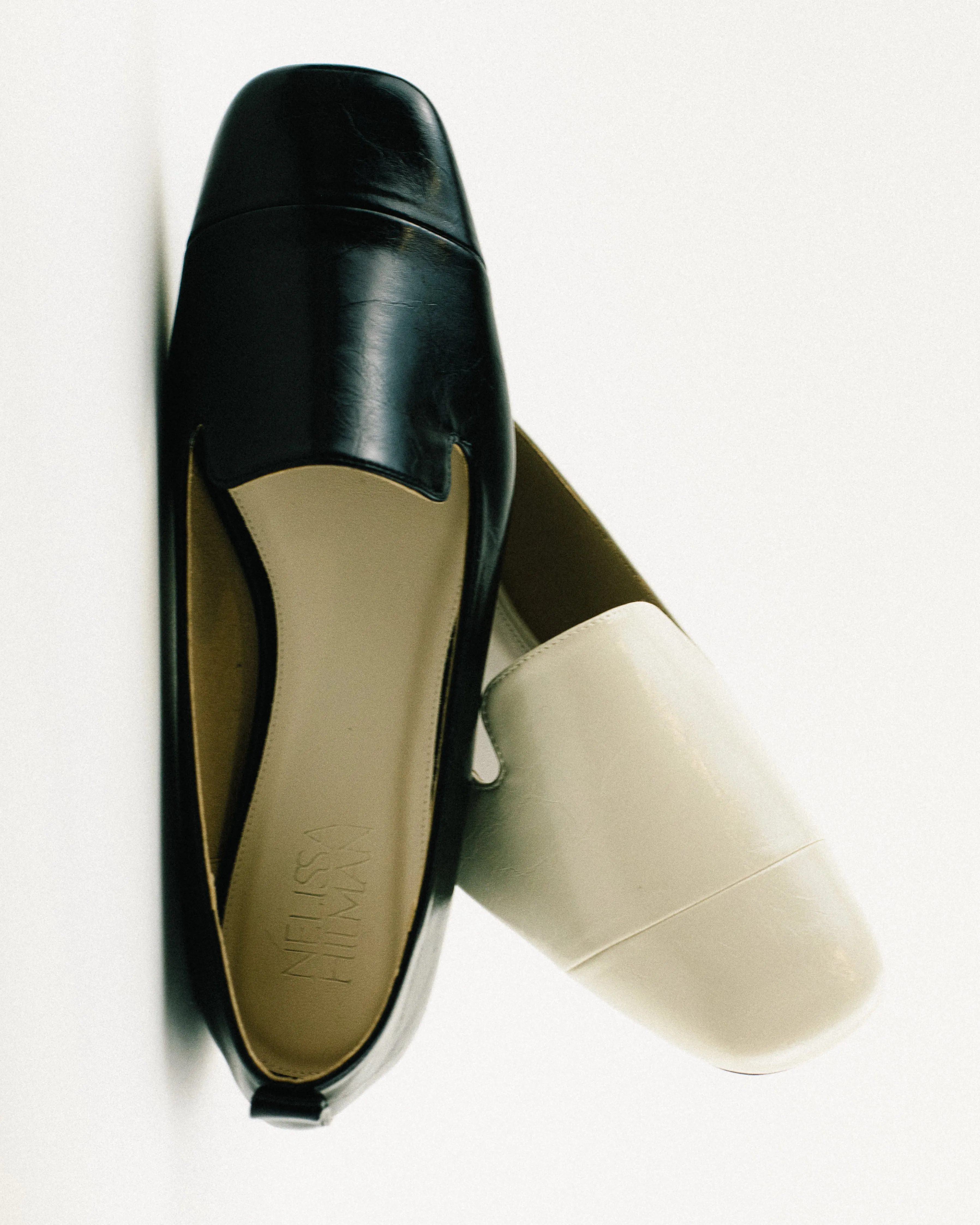 Duma Square Toe Flat Loafers (Off White)