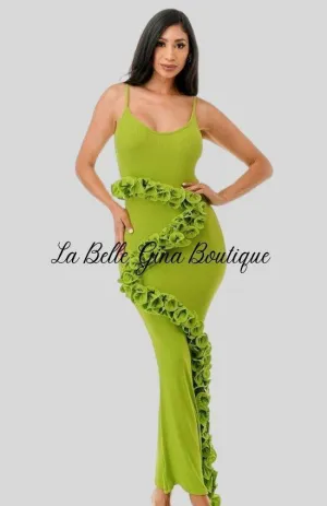 Elegant Green Euphoria Maxi Dress
