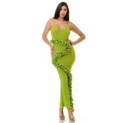 Elegant Green Euphoria Maxi Dress