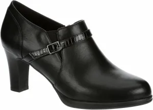 Ellory - Women's Low Cut Faux Leather Heeled Ankle Bootie
