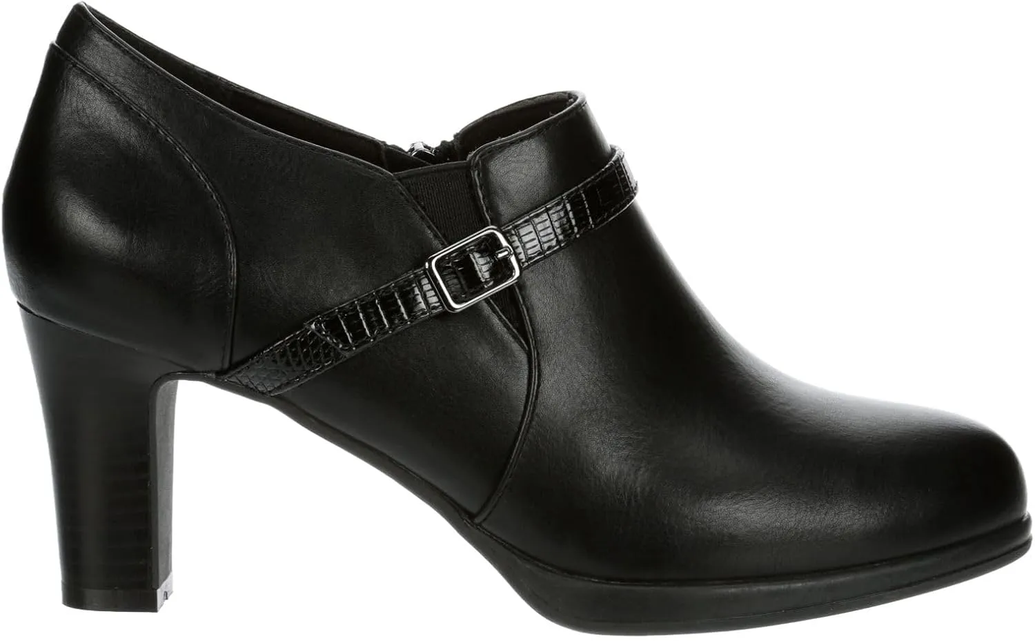 Ellory - Women's Low Cut Faux Leather Heeled Ankle Bootie