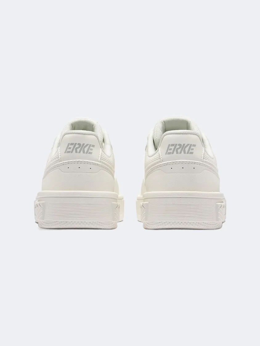 Erke Skateboard Women Lifestyle Sneakers Light White