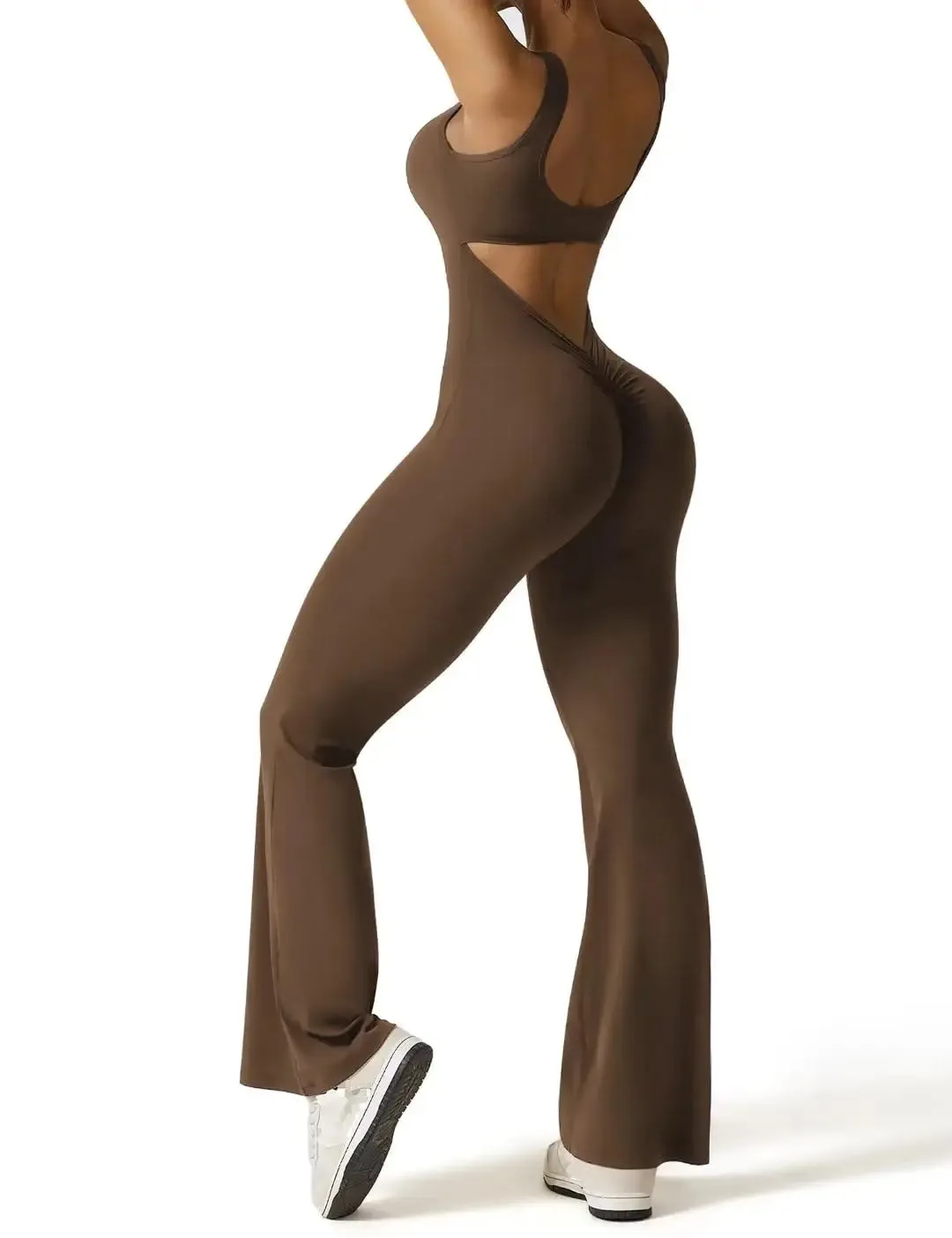 Flare Leg Yoga Jumpsuit