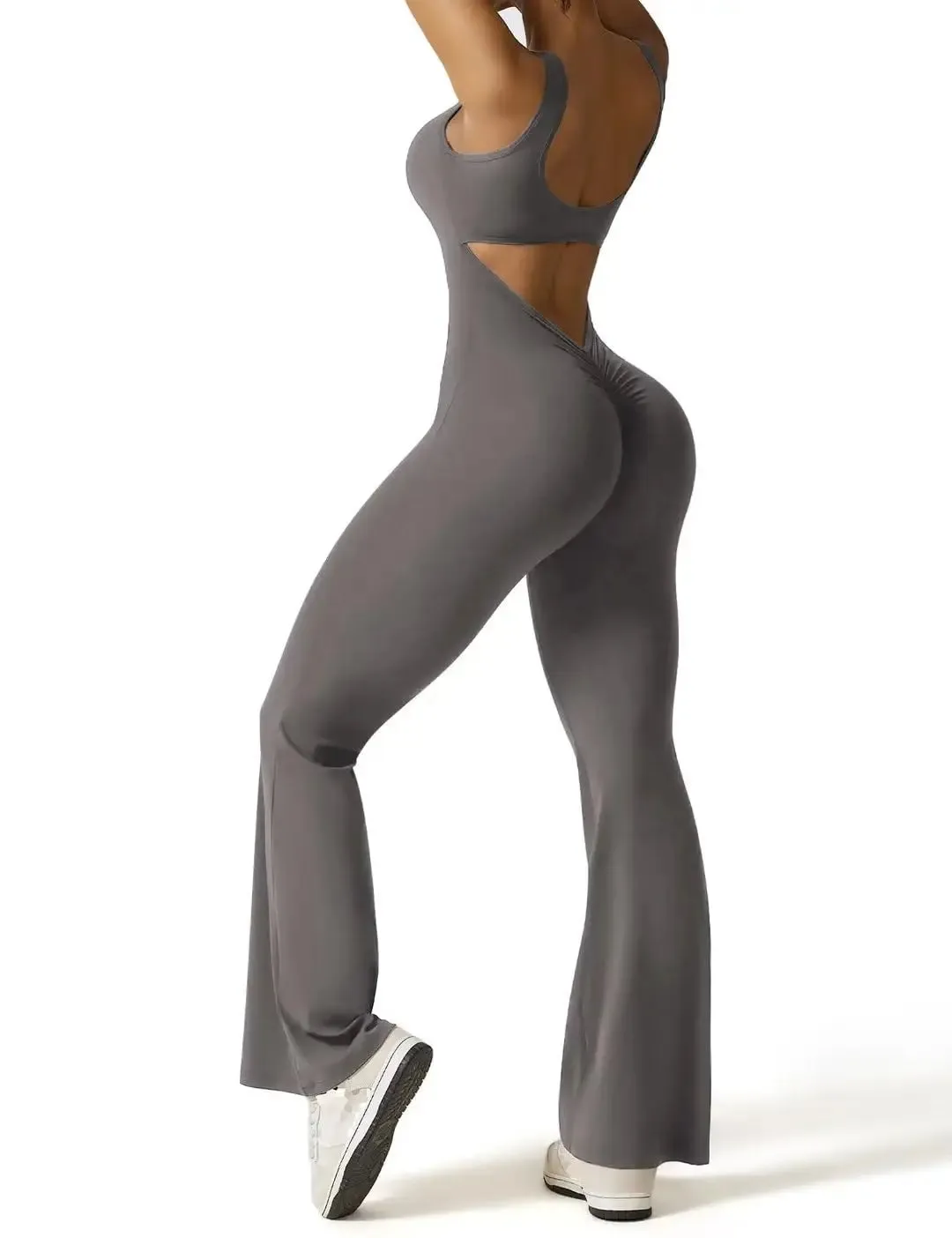 Flare Leg Yoga Jumpsuit