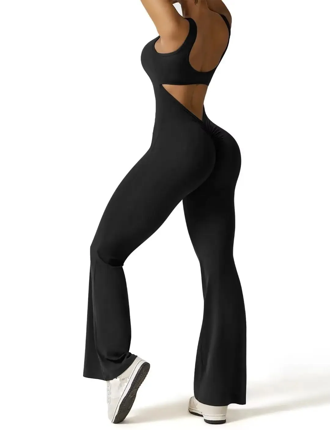 Flare Leg Yoga Jumpsuit