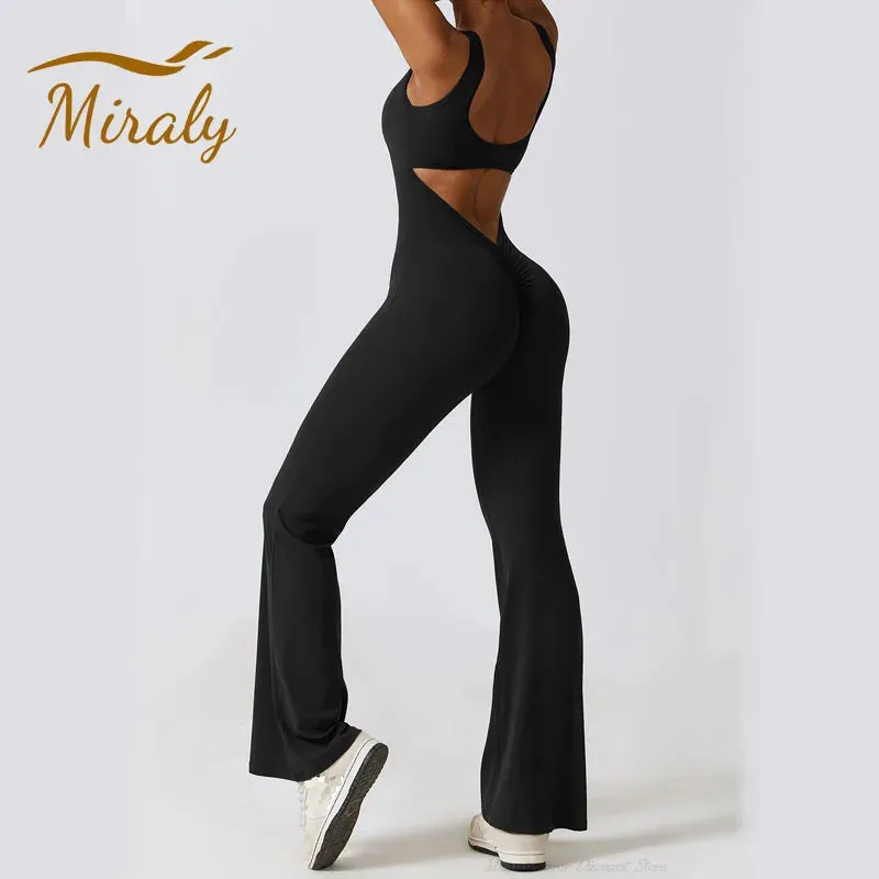 Flare Leg Yoga Jumpsuit