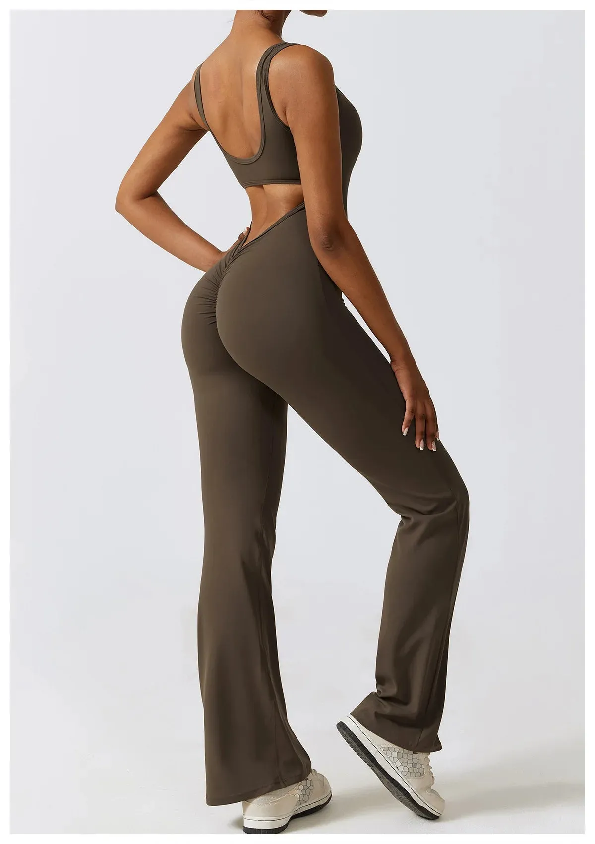 Flare Leg Yoga Jumpsuit