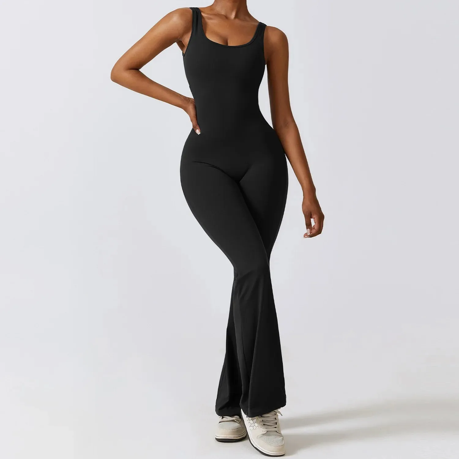 Flare Leg Yoga Jumpsuit
