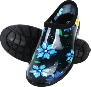 Flat Garden Shoes for Women Waterproof Slip-On Womens Rubber Rain Shoes Gardening Clogs with Comfort Insole