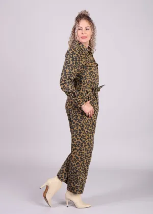 FRNCH Adelice jumpsuit denim luipaard print